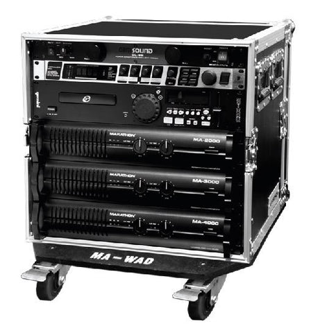 Marathon MA-12UAD21W Professional Amp Rack with Wheels - Audiofeen