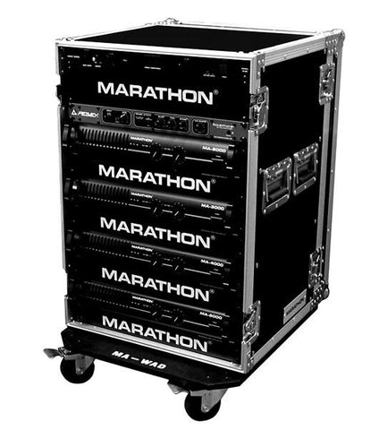 Marathon MA-16UAD21W Professional Amp Rack with Wheels - Audiofeen