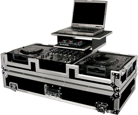 Odyssey FZGS12CDJW Flight Zone Glide Style Laptop DJ CD Mixer Coffin with Wheels - Audiofeen
