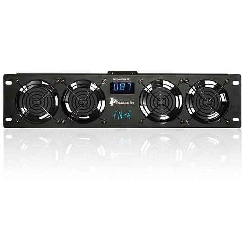 Technical Pro FN4 4-Fan Rack Mountable Cooling Unit with Temperature Readout - Audiofeen