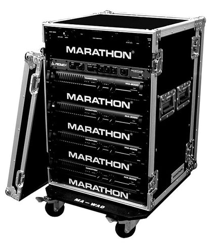 Marathon MA-16UADW Professional Amp Rack with Wheels - Audiofeen